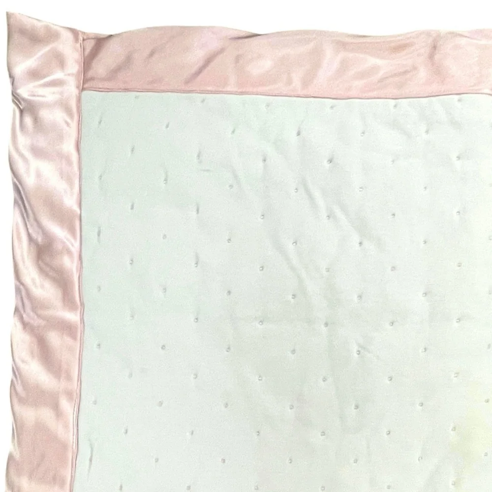 Little Me So Soft White Satin Trim Backing Baby Blanket Security Lovey